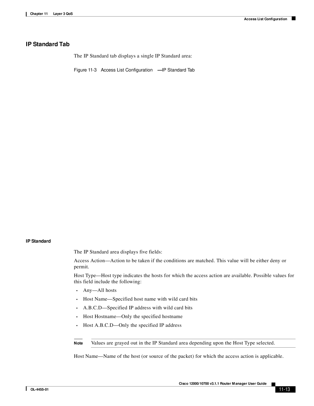 Cisco Systems 12000/10700 V3.1.1 manual IP Standard Tab, 11-13 