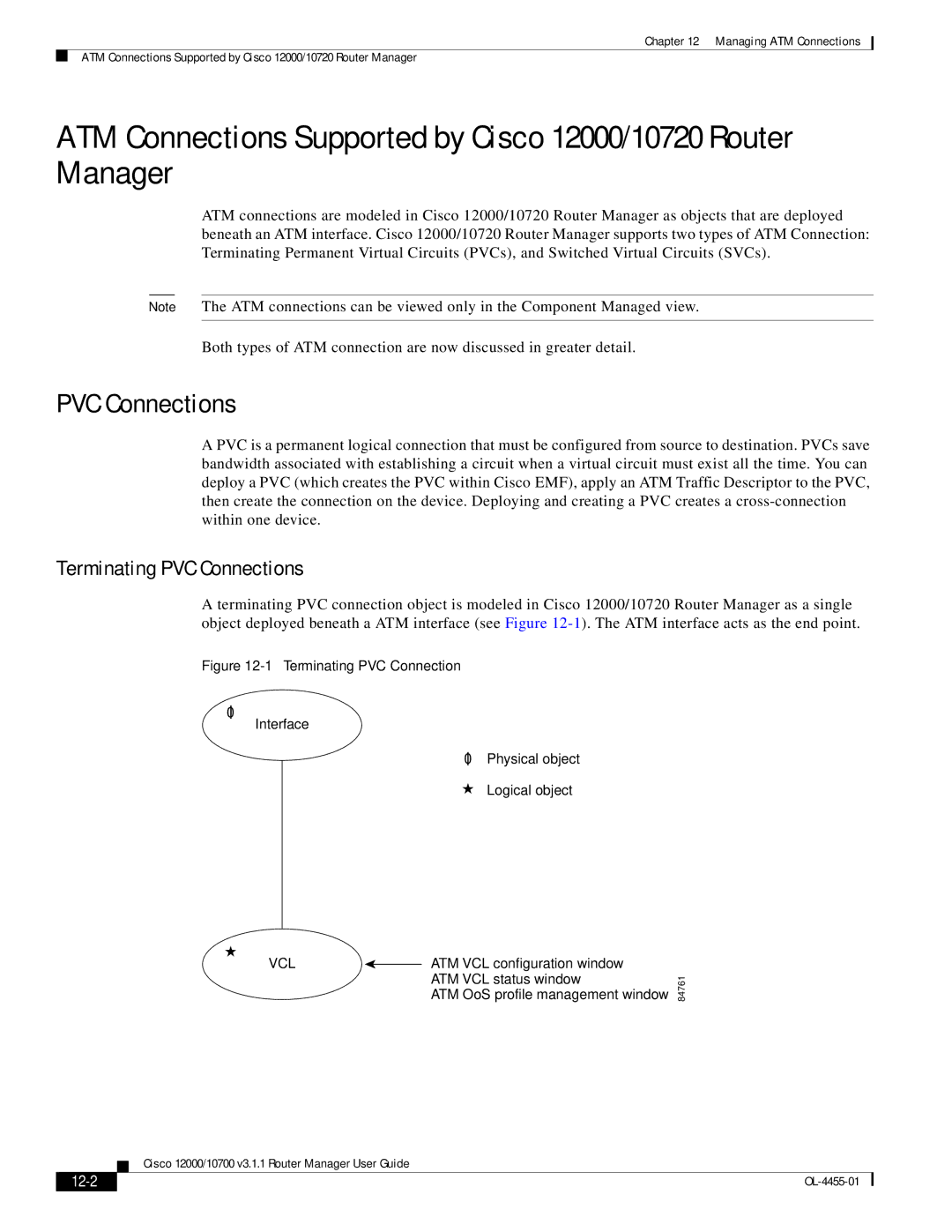 Cisco Systems 12000/10700 V3.1.1 manual Terminating PVC Connections, 12-2 