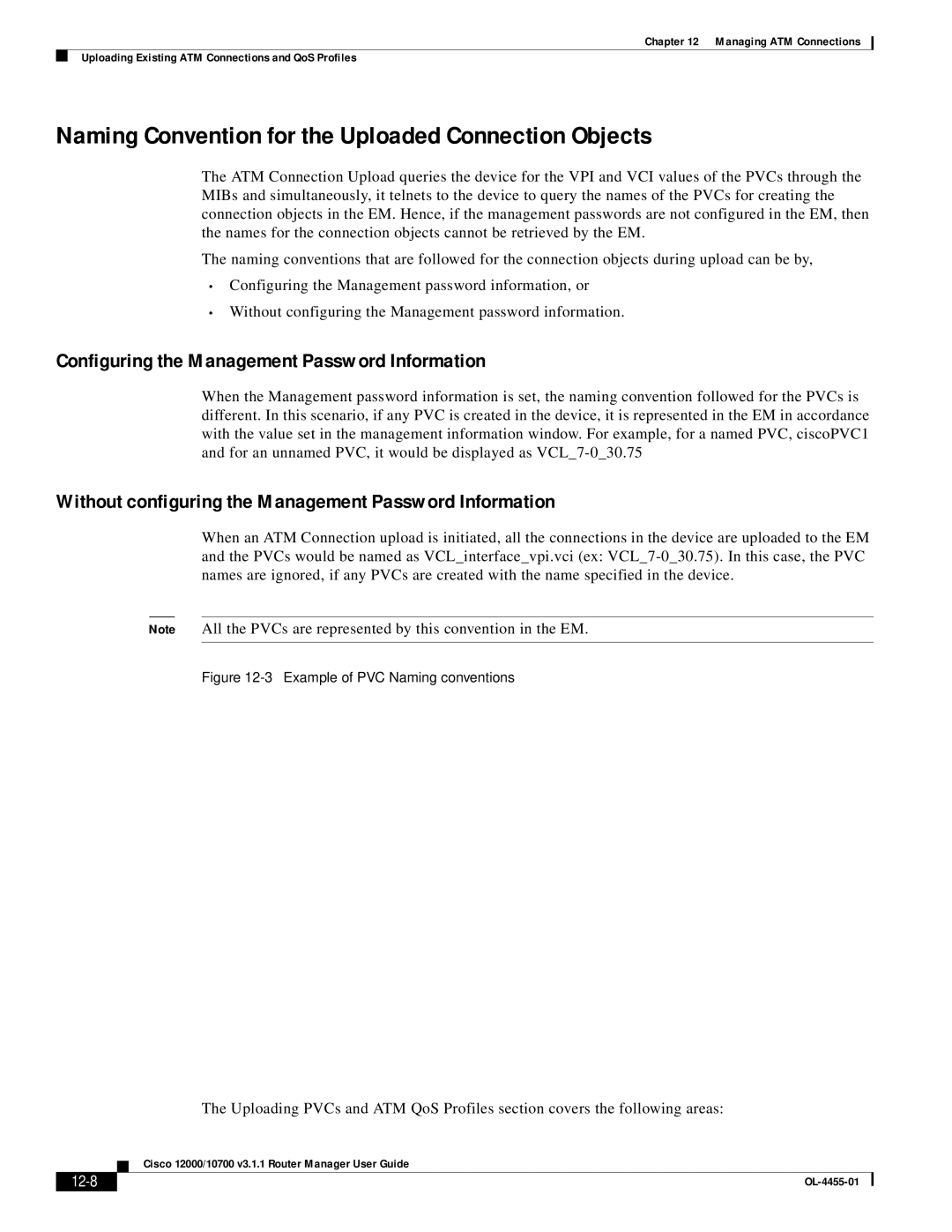 Cisco Systems 12000/10700 V3.1.1 manual Naming Convention for the Uploaded Connection Objects, 12-8 