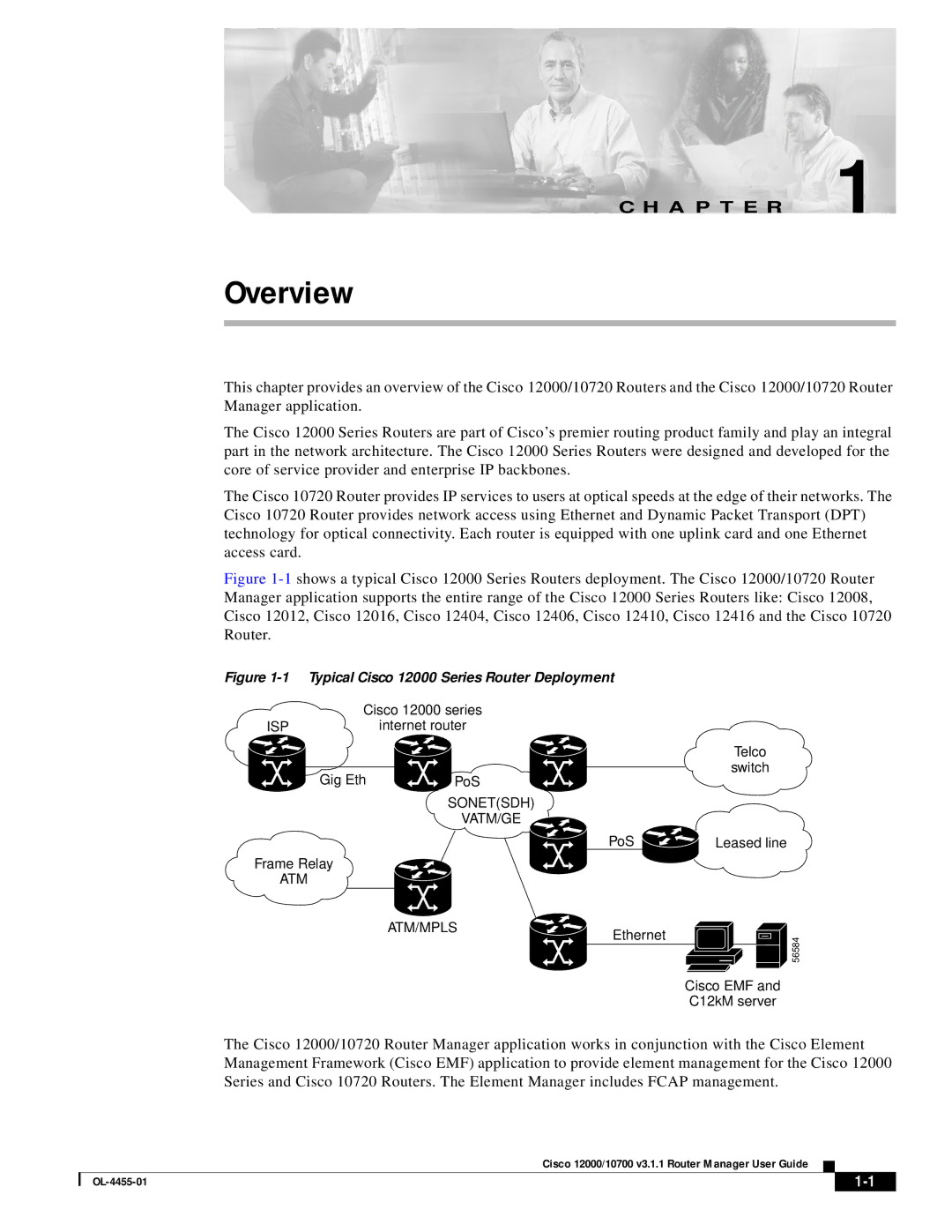 Cisco Systems 12000/10700 V3.1.1 manual Overview, A P T E R 