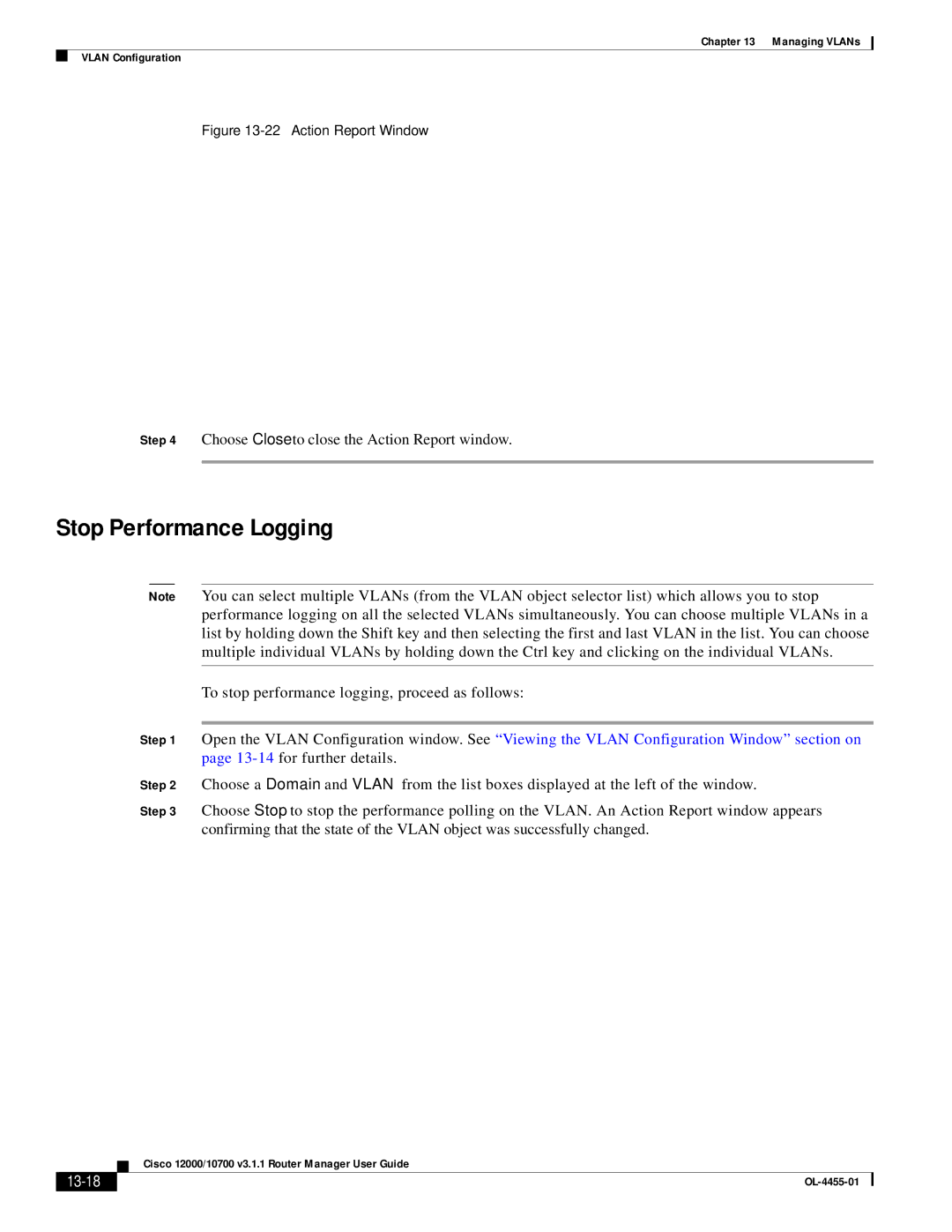 Cisco Systems 12000/10700 V3.1.1 manual Stop Performance Logging, 13-18 