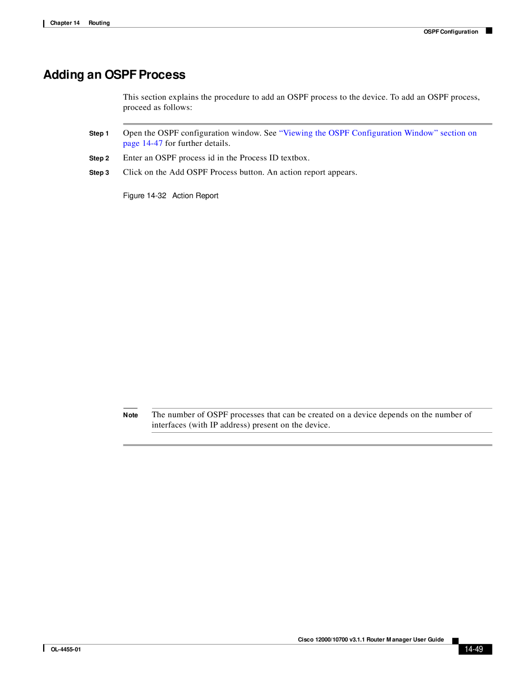 Cisco Systems 12000/10700 V3.1.1 manual Adding an Ospf Process, 14-49 