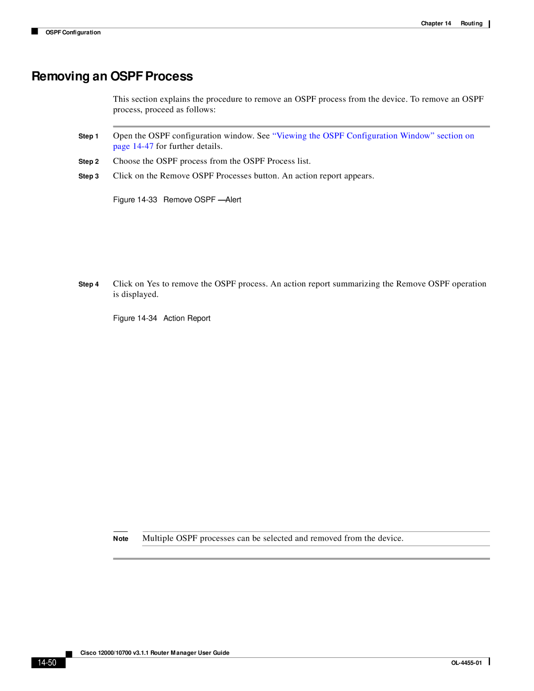 Cisco Systems 12000/10700 V3.1.1 manual Removing an Ospf Process, 14-50 