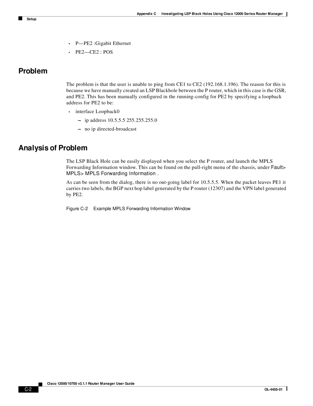 Cisco Systems 12000/10700 V3.1.1 manual Analysis of Problem 