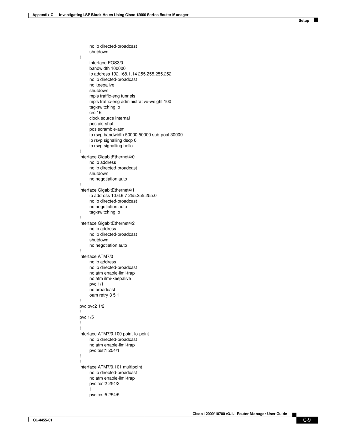 Cisco Systems 12000/10700 V3.1.1 manual Pvc test5 254/5 