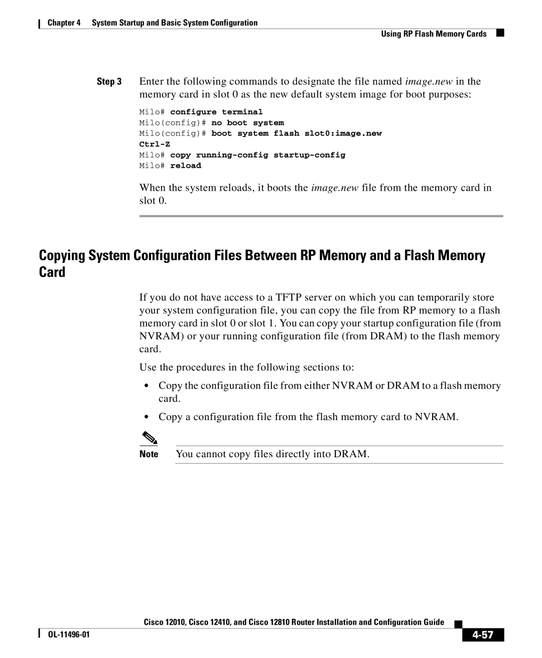 Cisco Systems 12010, 12810, 12410 manual Milo# configure terminal 