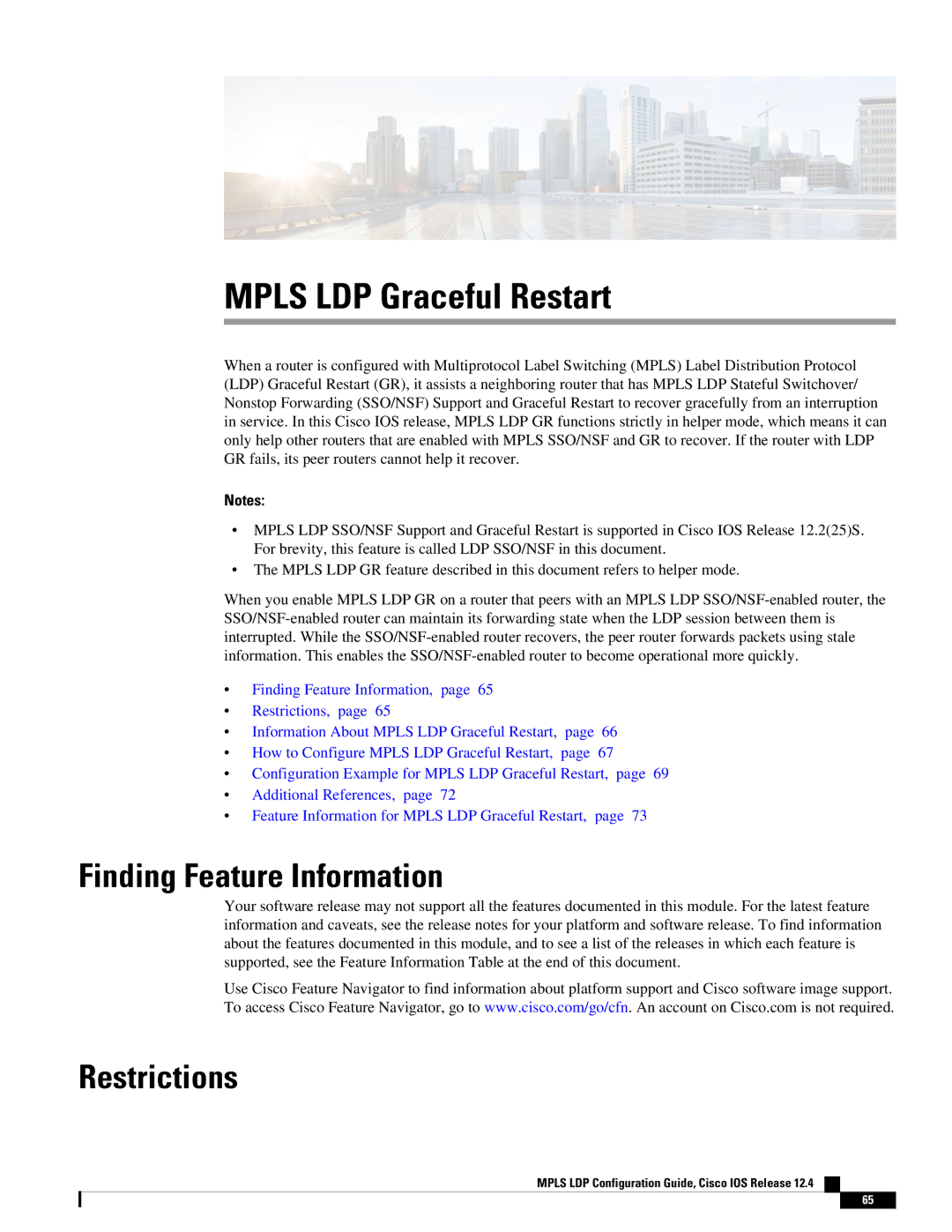 Cisco Systems 12.4 manual Mpls LDP Graceful Restart 