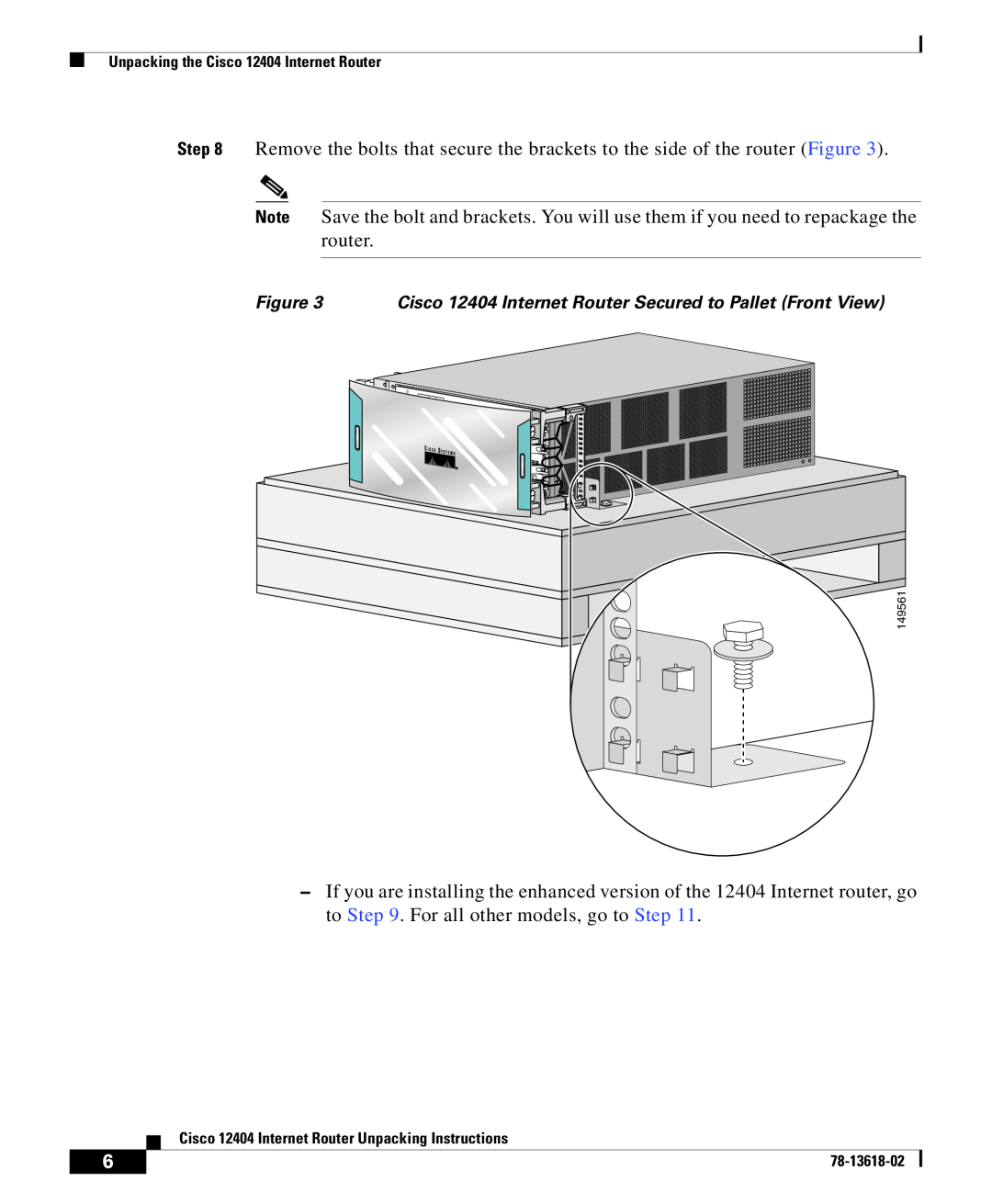 Cisco Systems manual Cisco 12404 Internet Router Secured to Pallet Front View, Consolidate Bric 