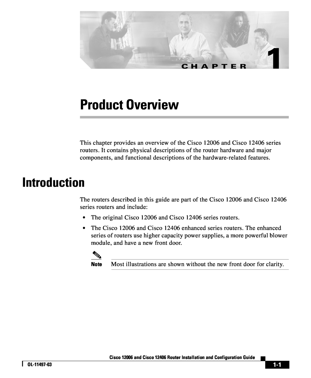Cisco Systems 12006 series, 12406 series manual Introduction, C H A P T E R, Product Overview 