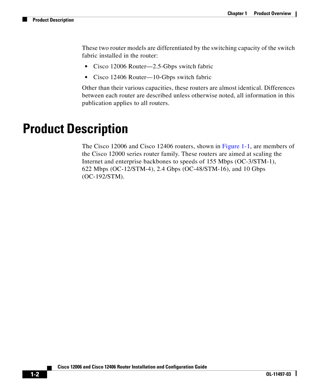 Cisco Systems 12406 series, 12006 series manual Product Description 