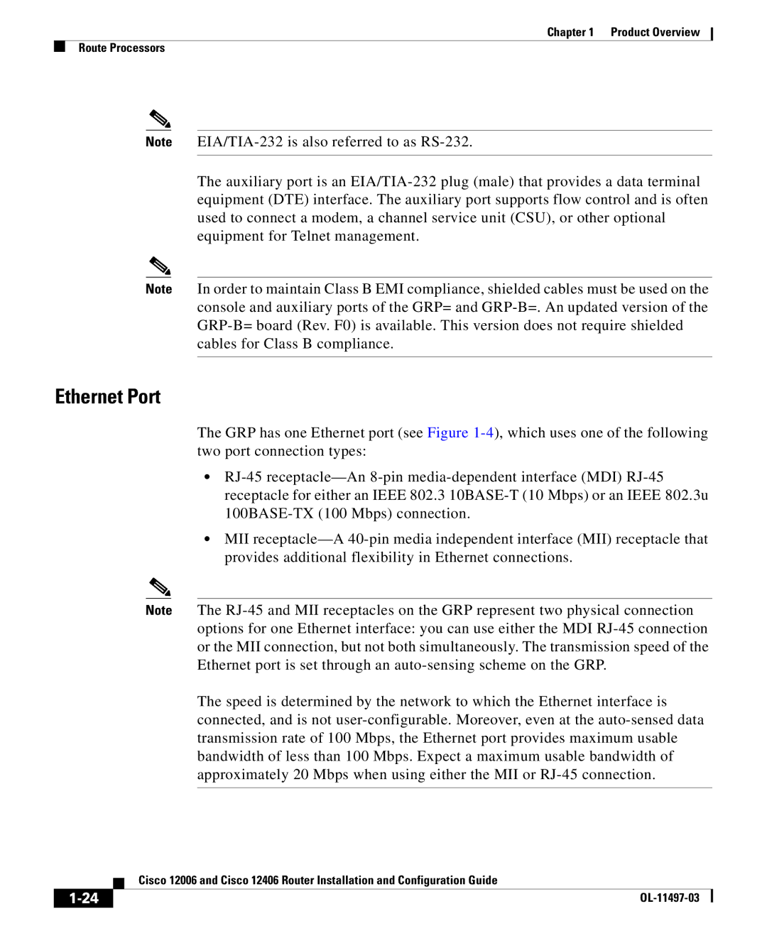 Cisco Systems 12406 series, 12006 series manual Ethernet Port 