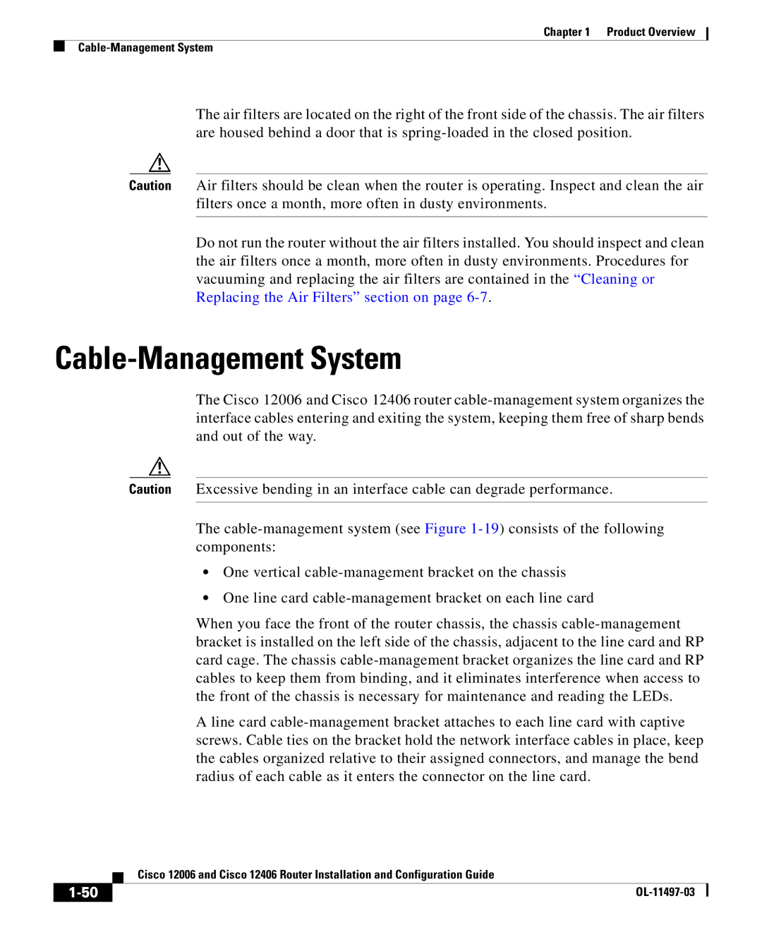 Cisco Systems 12406 series, 12006 series manual Cable-Management System 