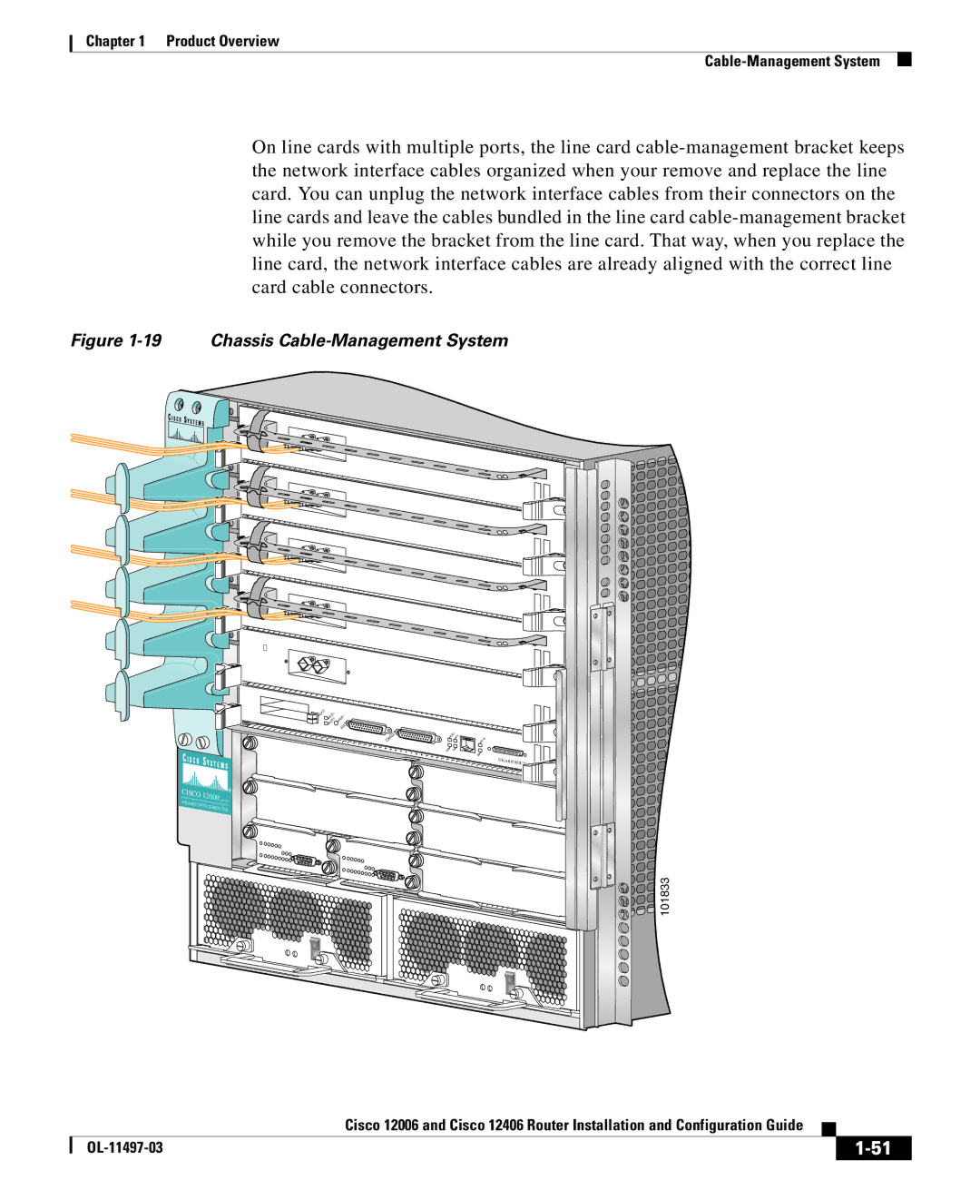 Cisco Systems 12006 series, 12406 series manual Chassis Cable-Management System 