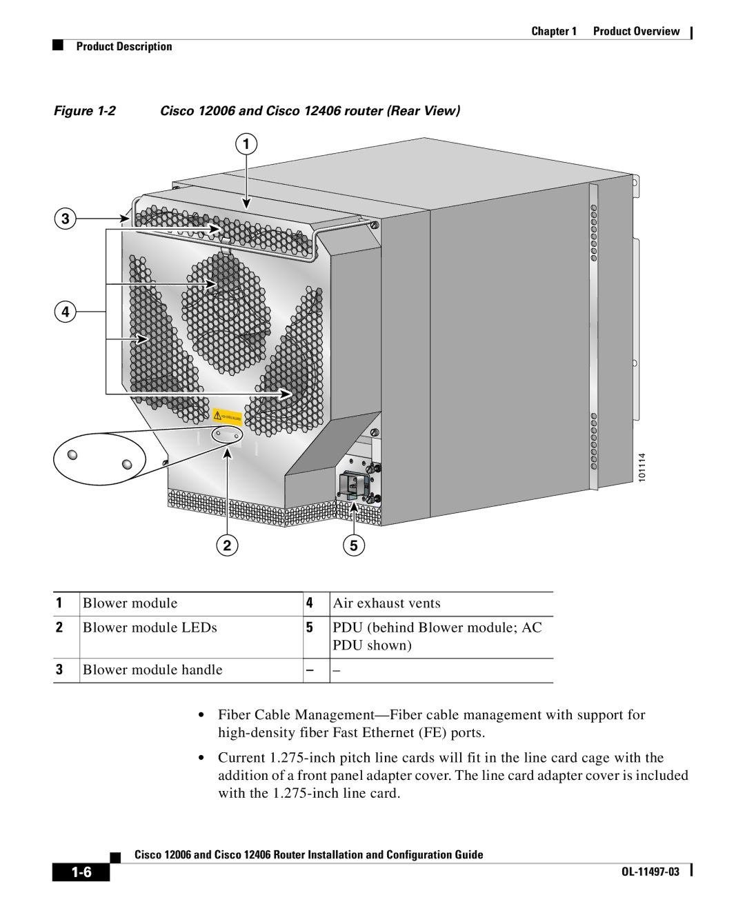 Cisco Systems 12406 series, 12006 series manual Cisco 12006 and Cisco 12406 router Rear View 