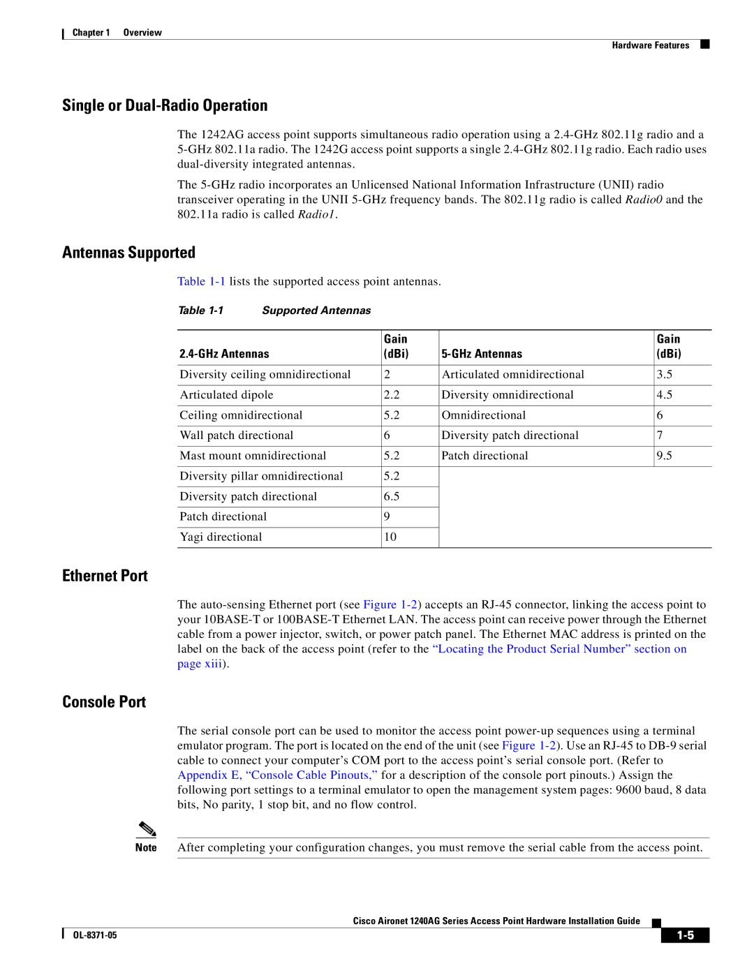 Cisco Systems 1240AG manual Single or Dual-Radio Operation 