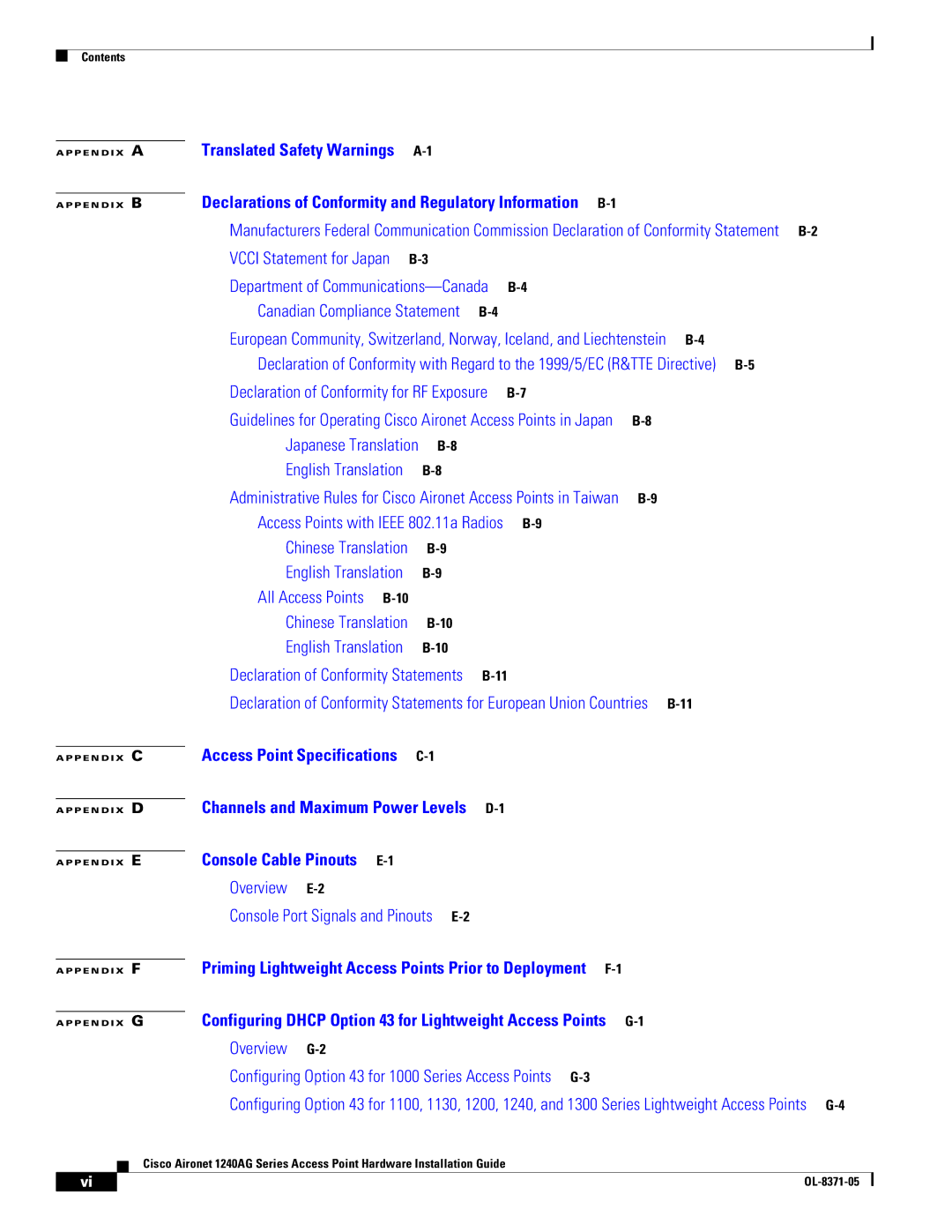 Cisco Systems 1240AG manual Translated Safety Warnings 