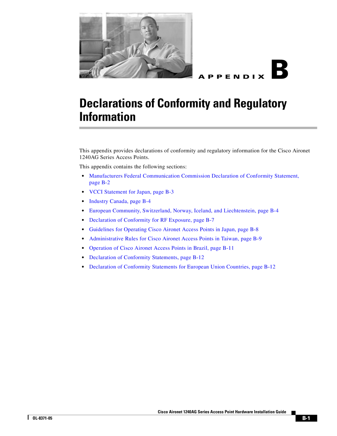 Cisco Systems 1240AG manual Declarations of Conformity and Regulatory Information 