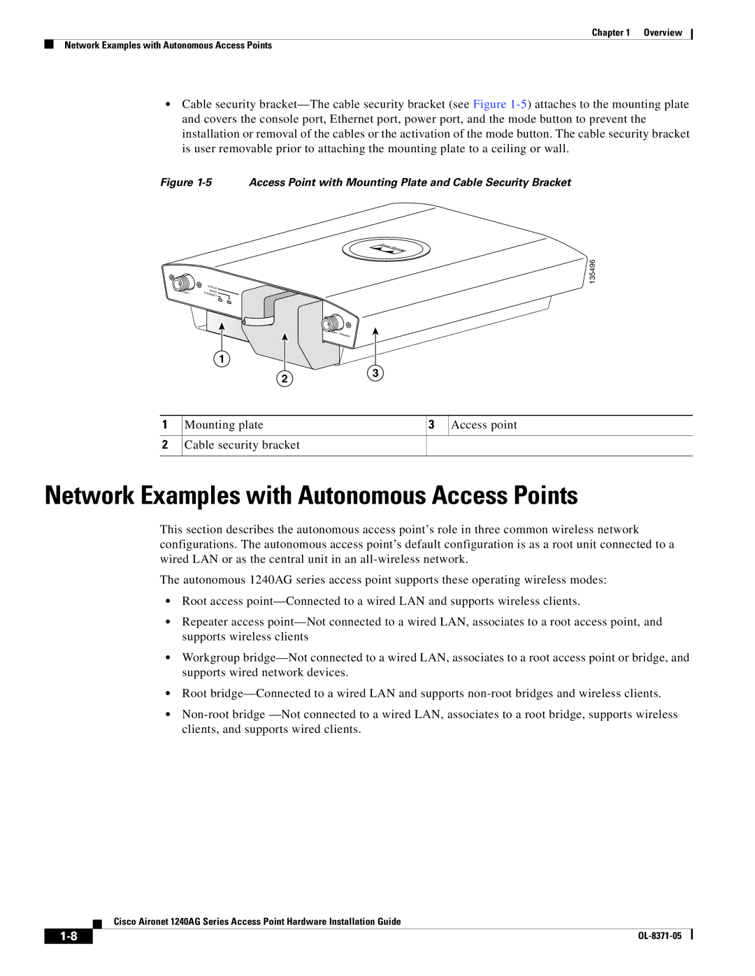 Cisco Systems 1240AG manual Network Examples with Autonomous Access Points 