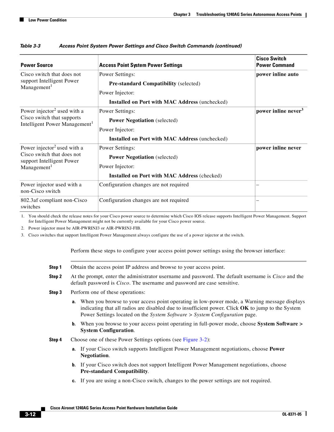 Cisco Systems 1240AG manual Pre-standard Compatibility selected 