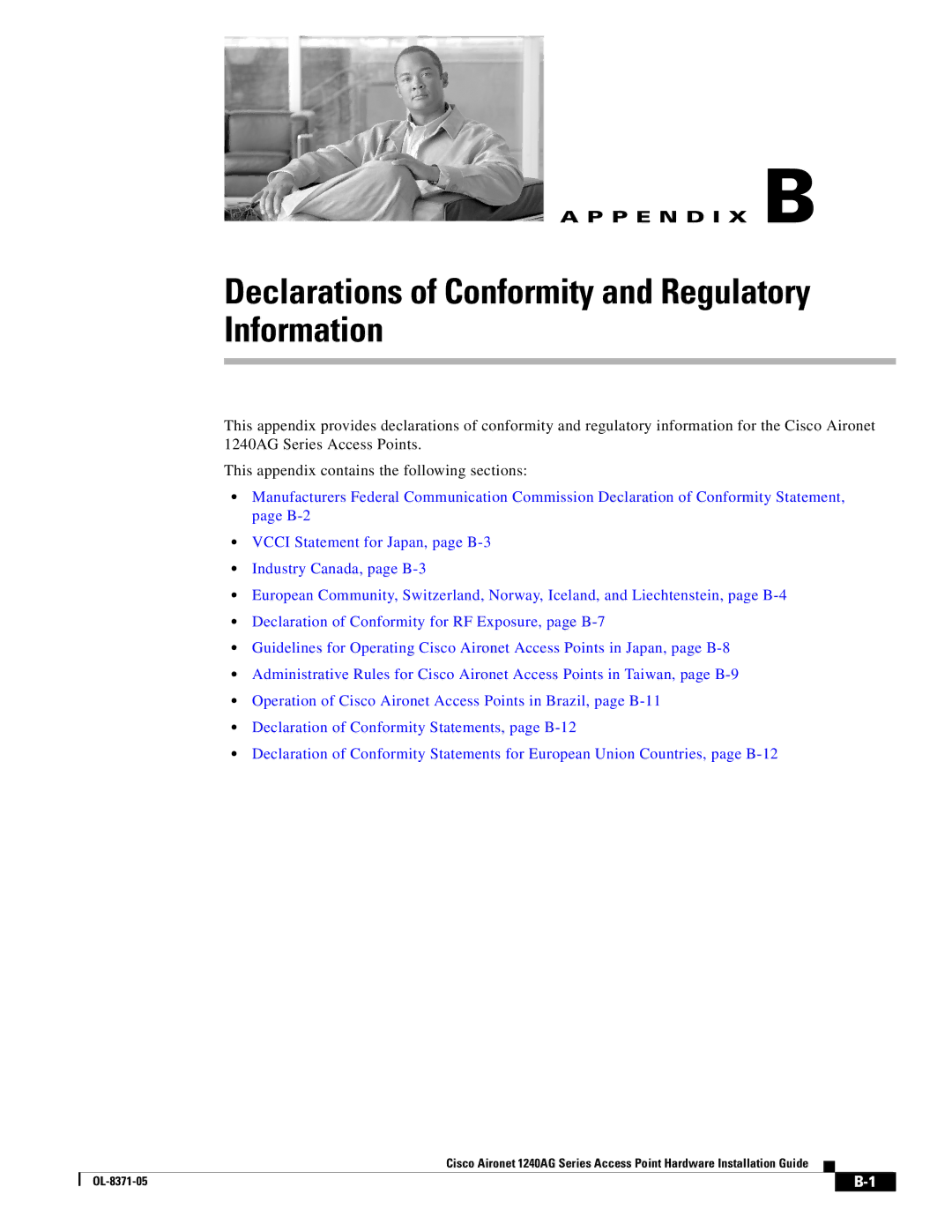 Cisco Systems 1240AG manual Declarations of Conformity and Regulatory Information 