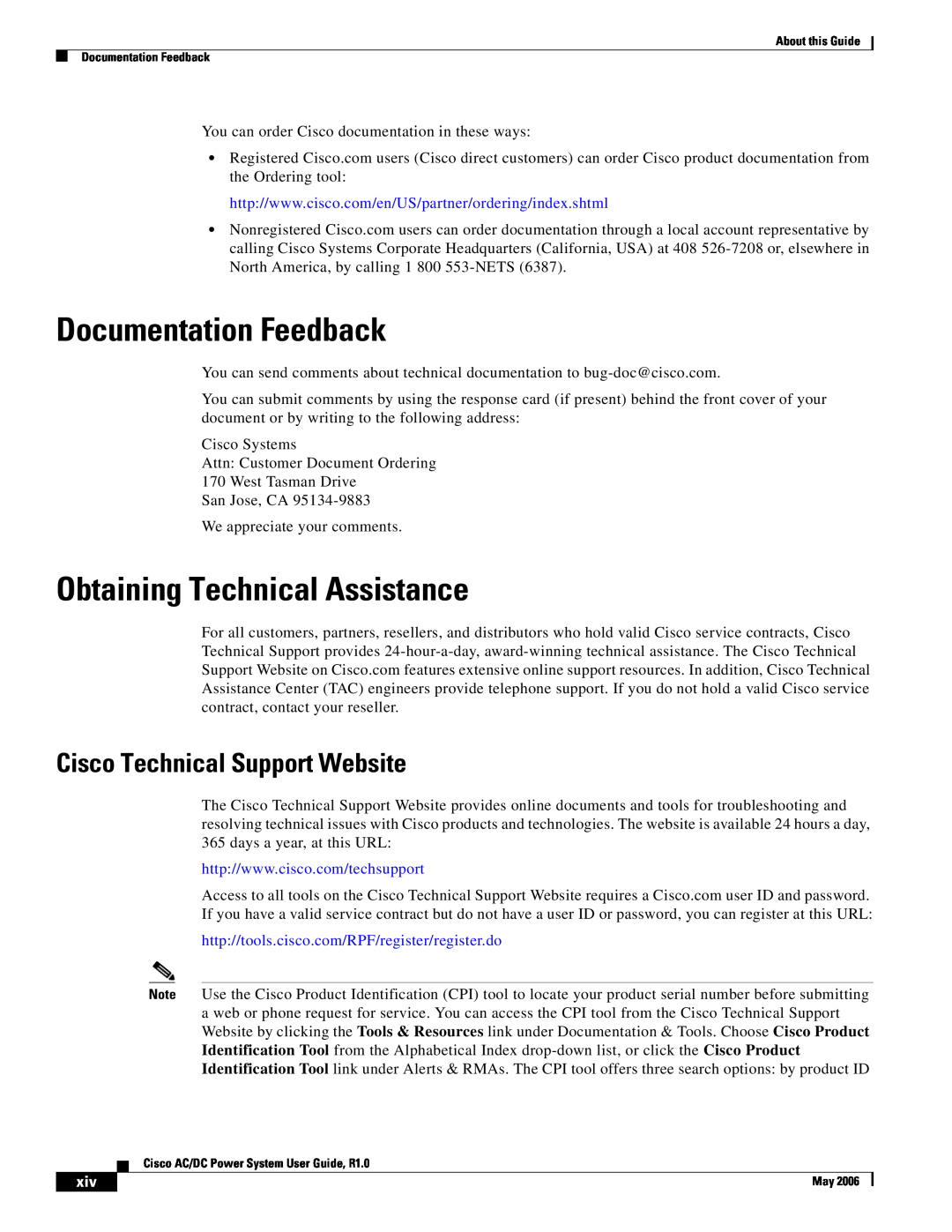 Cisco Systems 159330, 124792 manual Documentation Feedback, Obtaining Technical Assistance, Cisco Technical Support Website 
