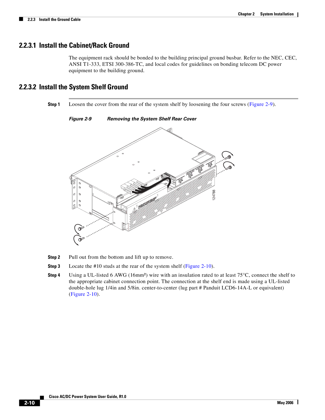 Cisco Systems 159330, 124792, 124778 manual Install the Cabinet/Rack Ground 