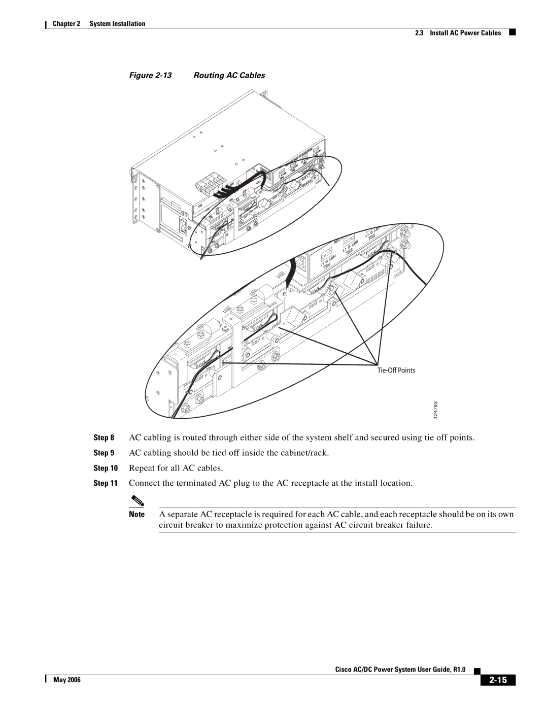 Cisco Systems 124778, 124792, 159330 manual Routing AC Cables 