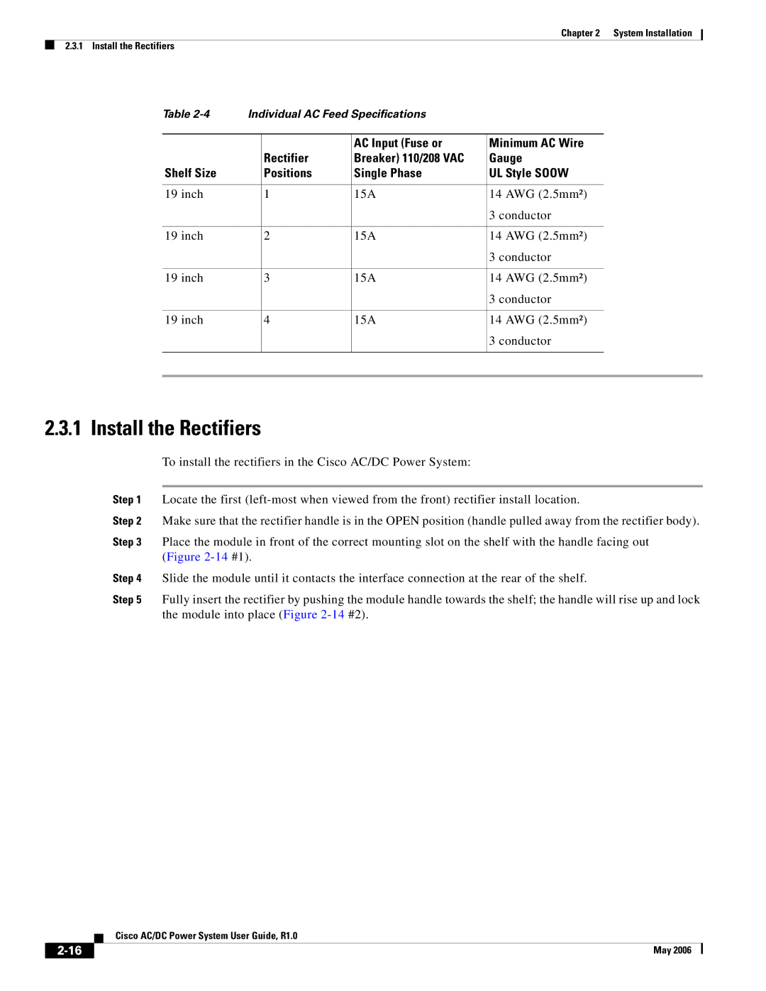 Cisco Systems 159330, 124792, 124778 manual Install the Rectifiers 