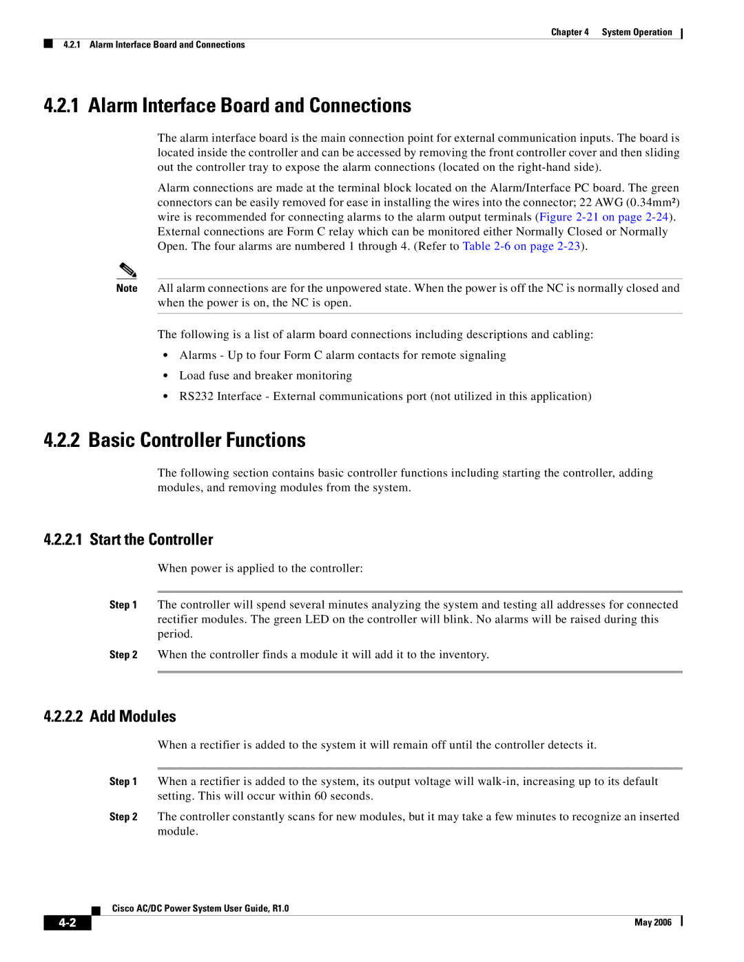 Cisco Systems 124778, 124792, 159330 manual Alarm Interface Board and Connections, Basic Controller Functions 