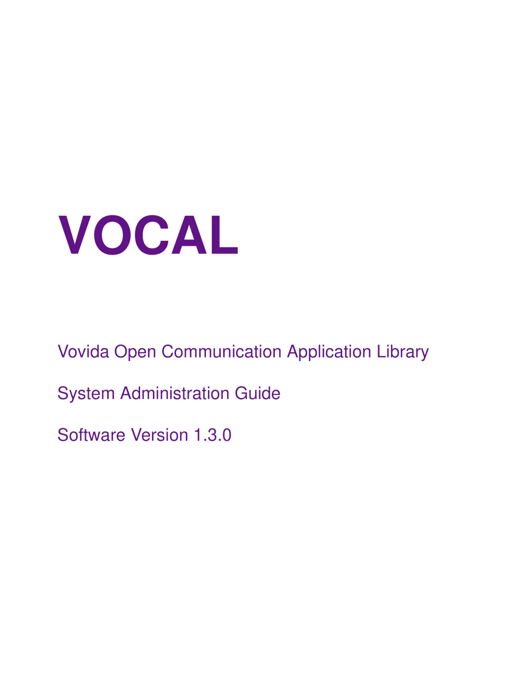 Cisco Systems 1.3.0 manual Vocal 