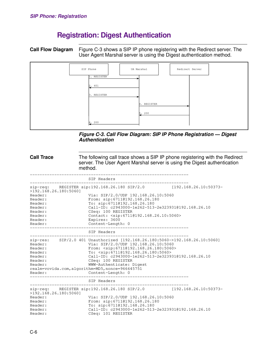 Cisco Systems 1.3.0 manual Registration Digest Authentication 