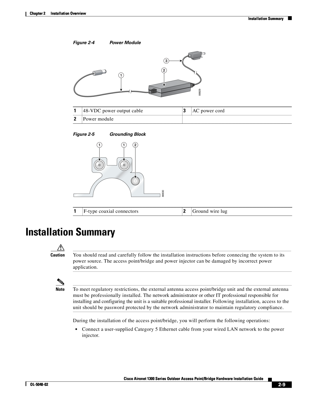 Cisco Systems 1300 Series manual Installation Summary, Power Module 