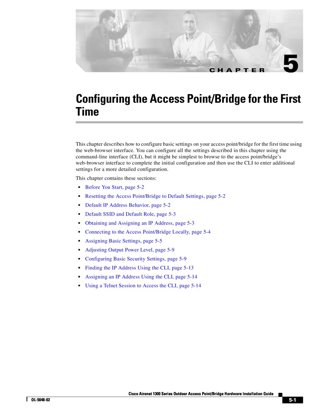 Cisco Systems 1300 Series Configuring the Access Point/Bridge for the First Time, Before You Start, page, C H A P T E R 