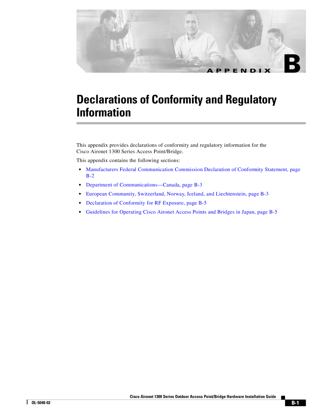 Cisco Systems 1300 Series manual Declarations of Conformity and Regulatory Information 