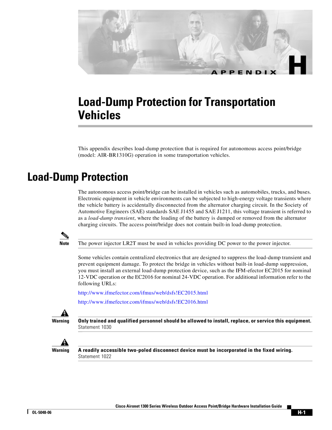 Cisco Systems 1300 manual Load-Dump Protection for Transportation Vehicles 