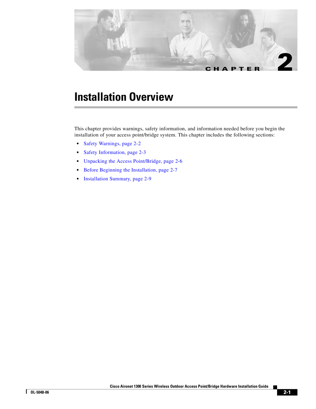 Cisco Systems 1300 manual Installation Overview 