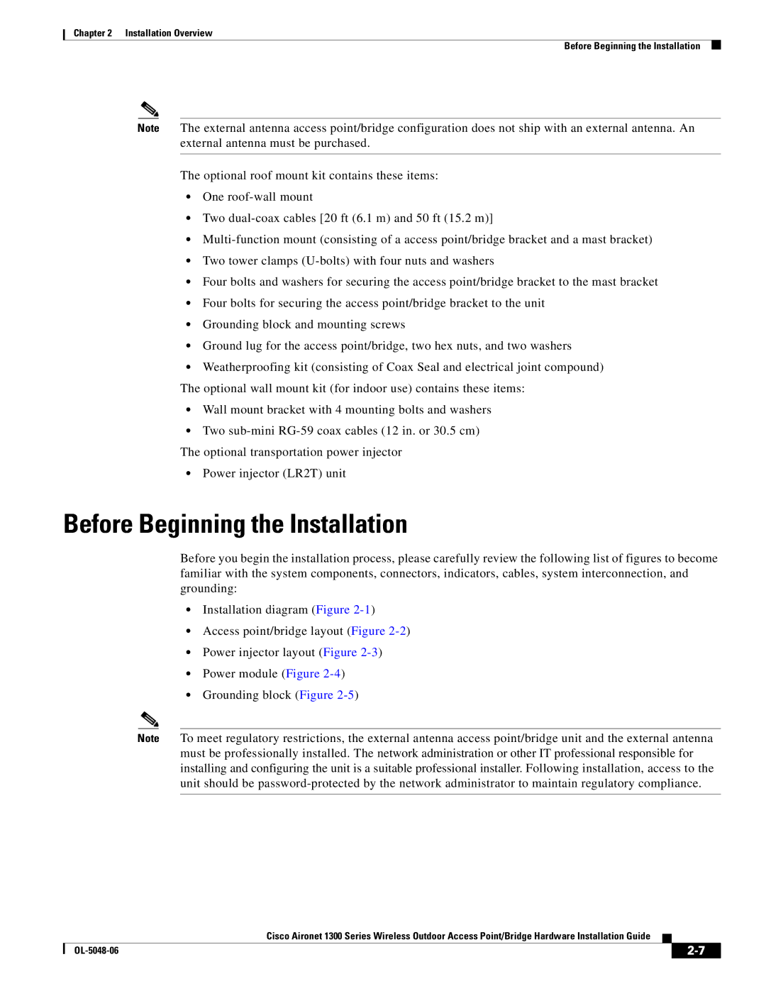 Cisco Systems 1300 manual Before Beginning the Installation 