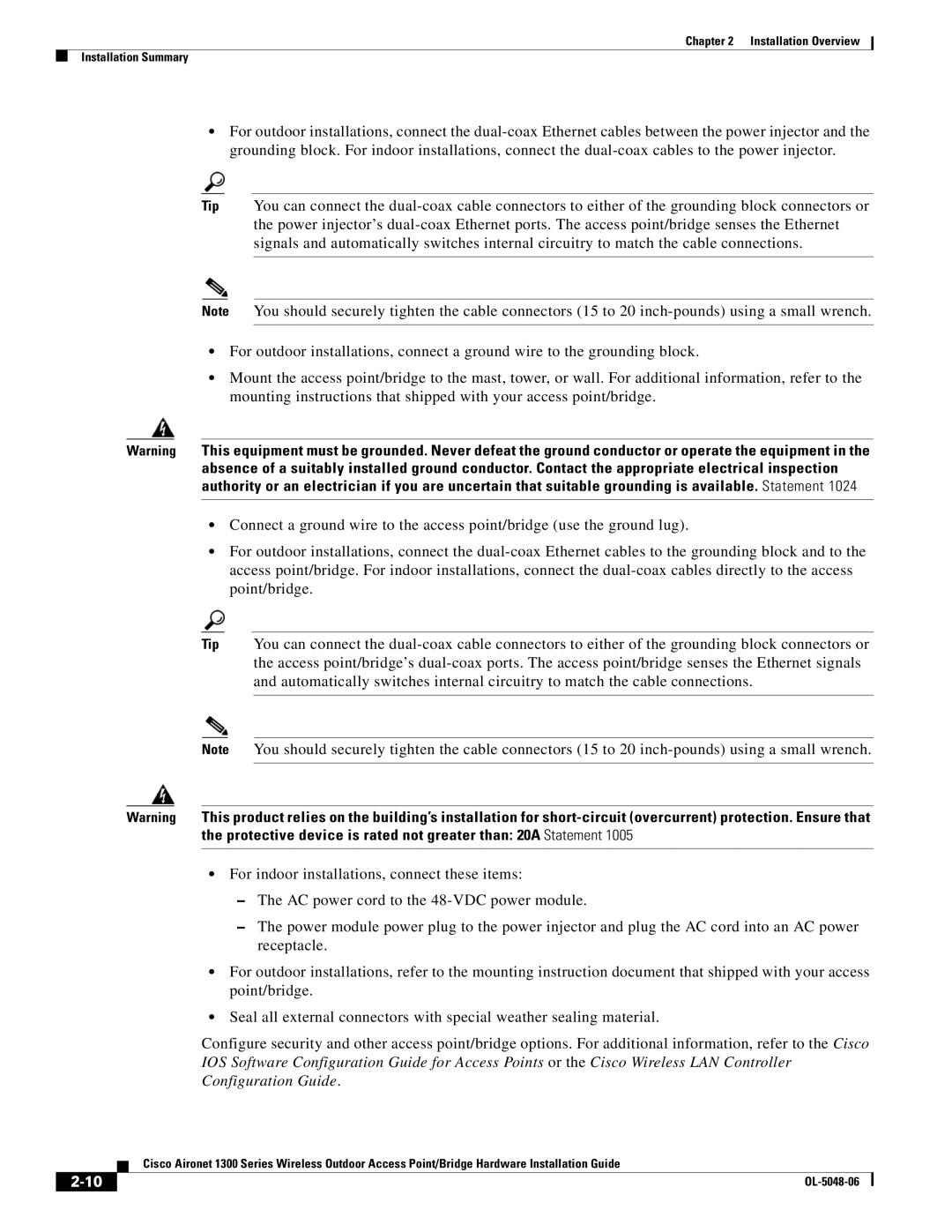 Cisco Systems 1300 manual Installation Overview Installation Summary 