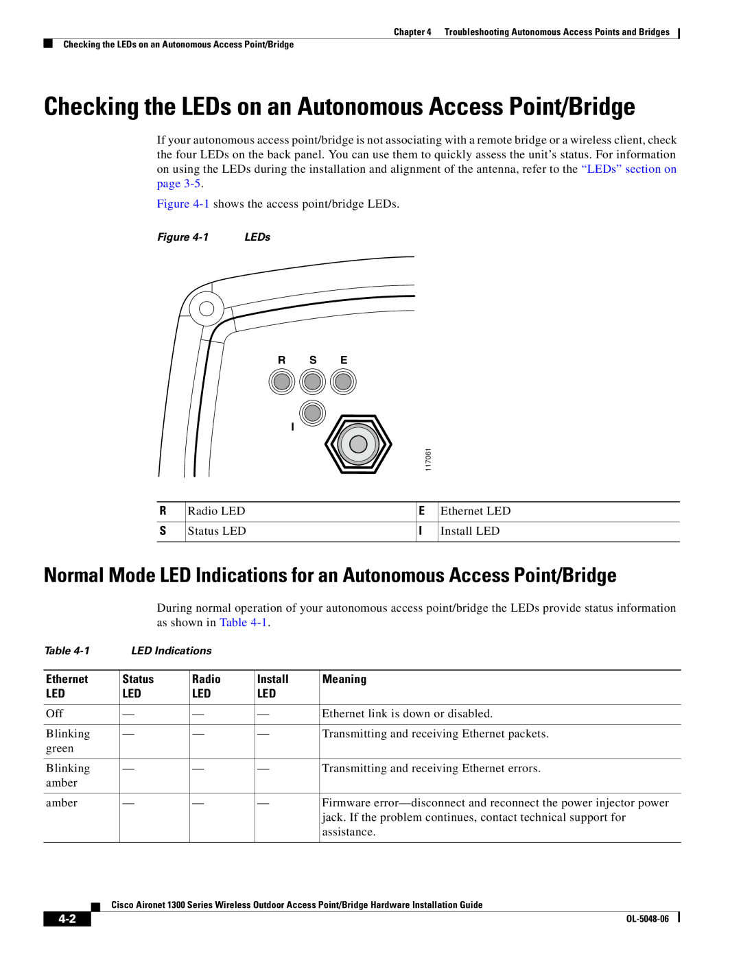 Cisco Systems 1300 manual Checking the LEDs on an Autonomous Access Point/Bridge 