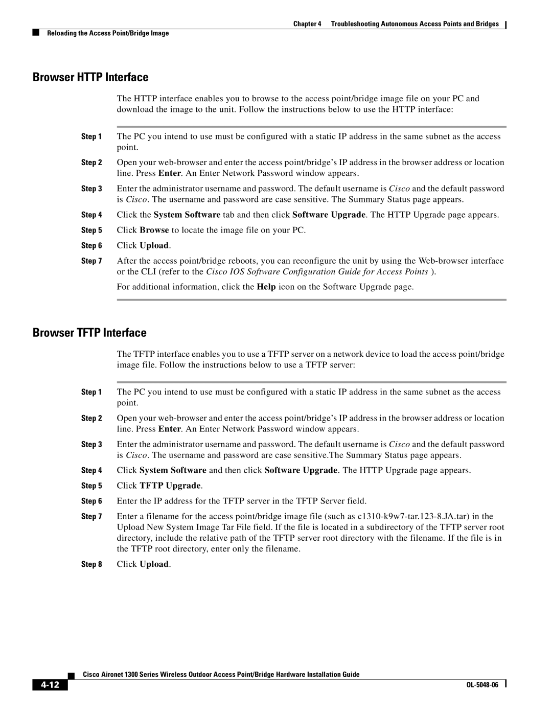 Cisco Systems 1300 manual Browser Http Interface 