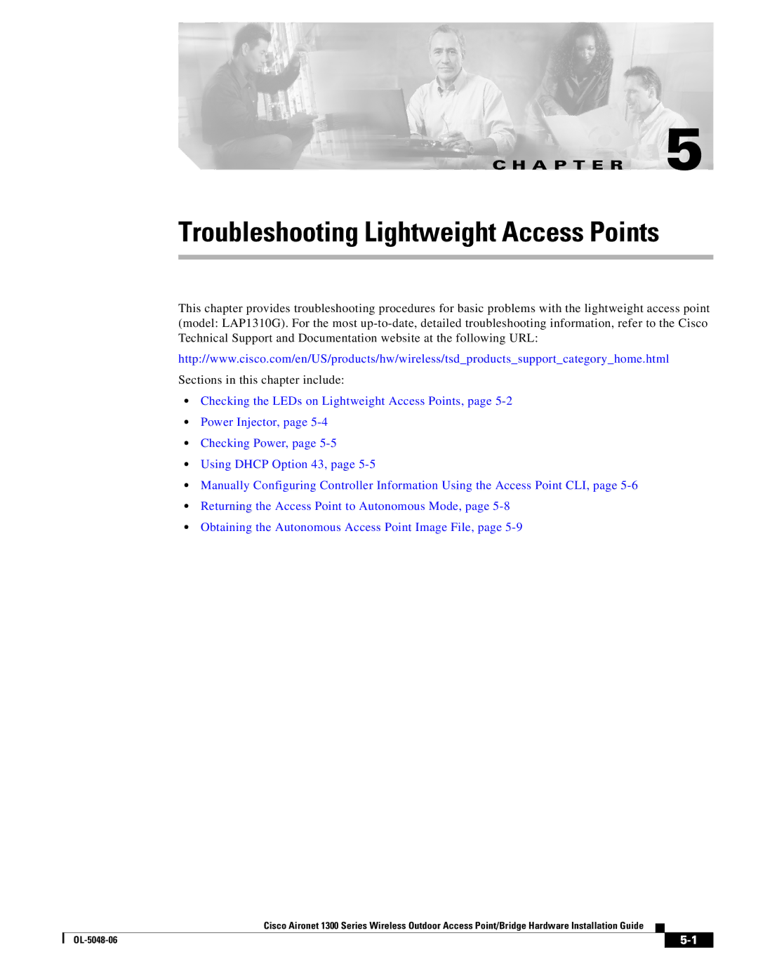 Cisco Systems 1300 manual Troubleshooting Lightweight Access Points 