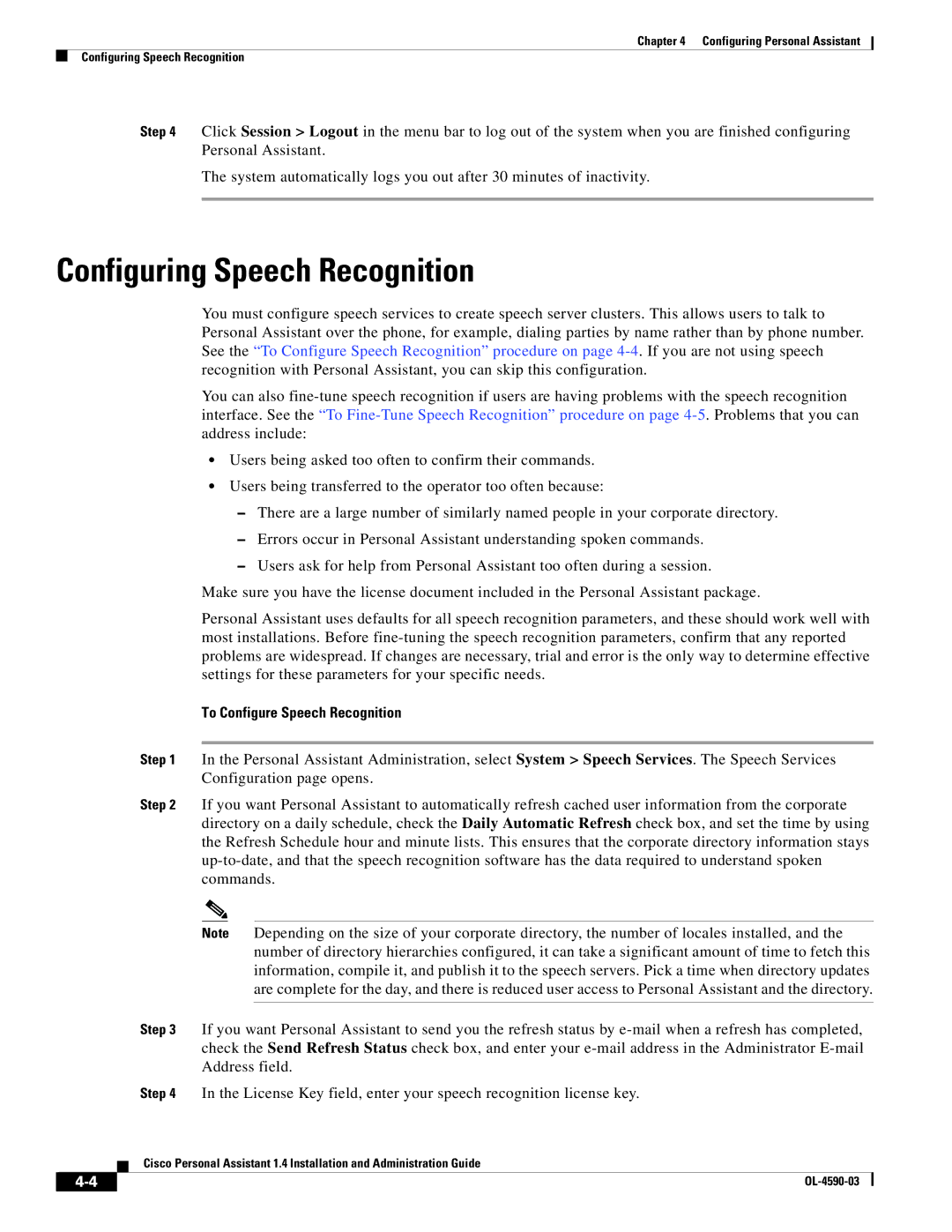 Cisco Systems 1.4 manual Configuring Speech Recognition, To Configure Speech Recognition 