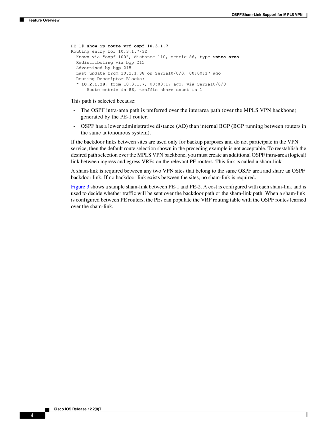 Cisco Systems 1600R, 1400 series manual PE-1#show ip route vrf ospf 