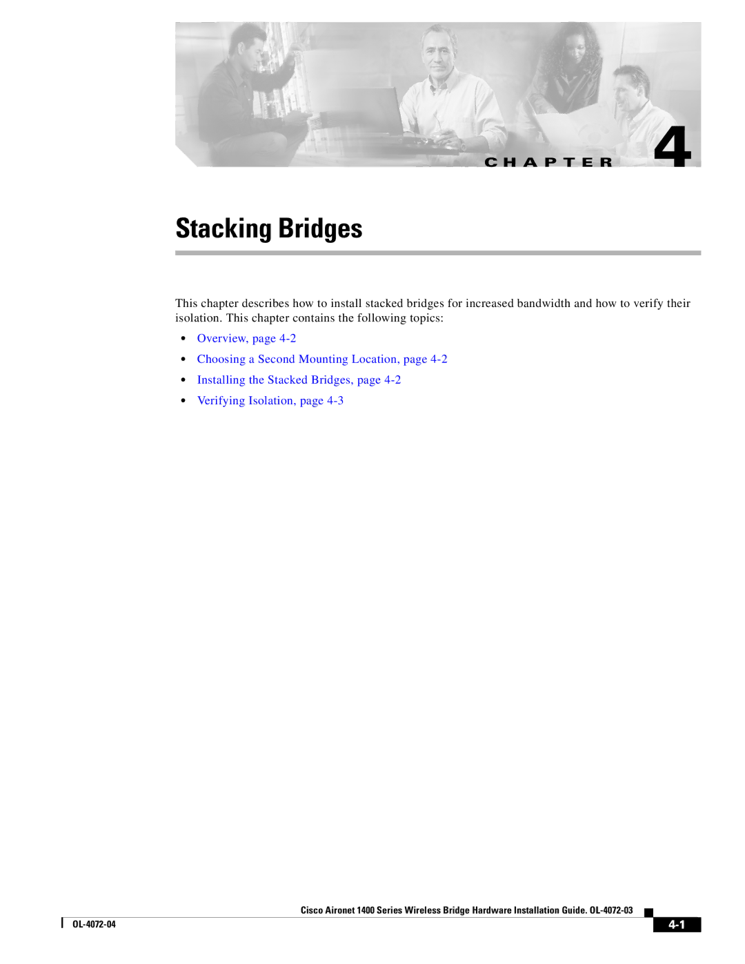 Cisco Systems 1400 manual Stacking Bridges 