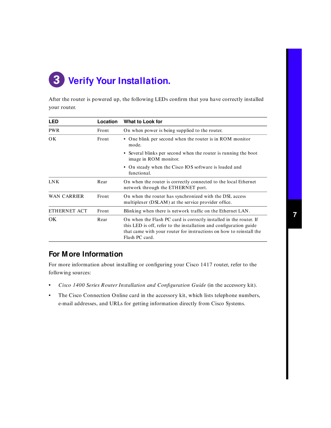 Cisco Systems 1417 quick start Verify Your Installation 