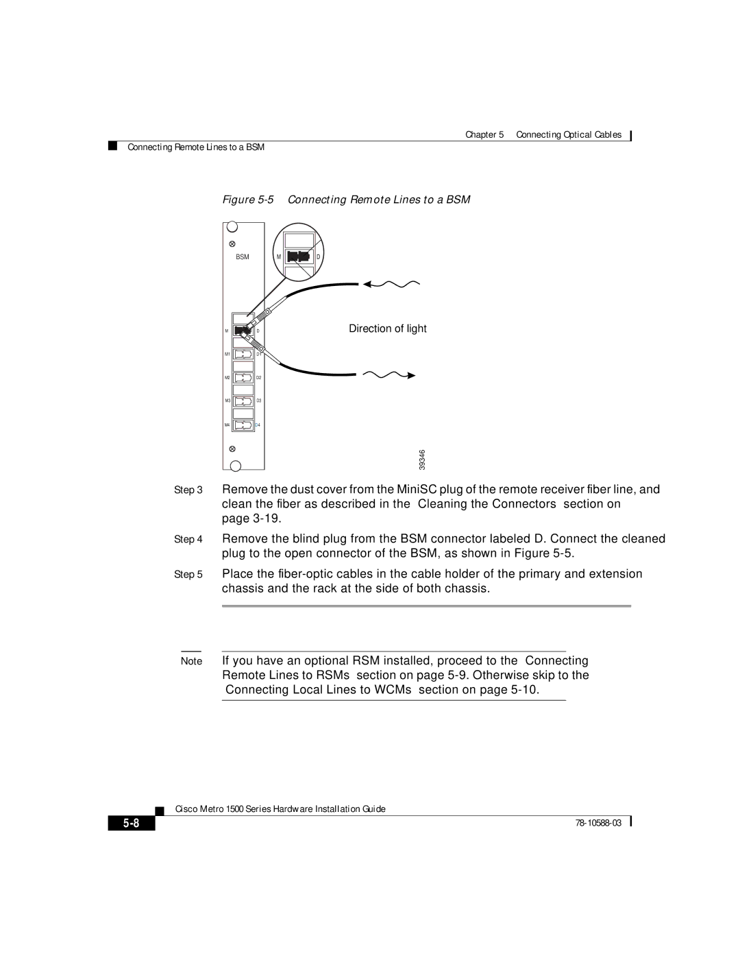 Cisco Systems 1500 manual Connecting Remote Lines to a BSM 