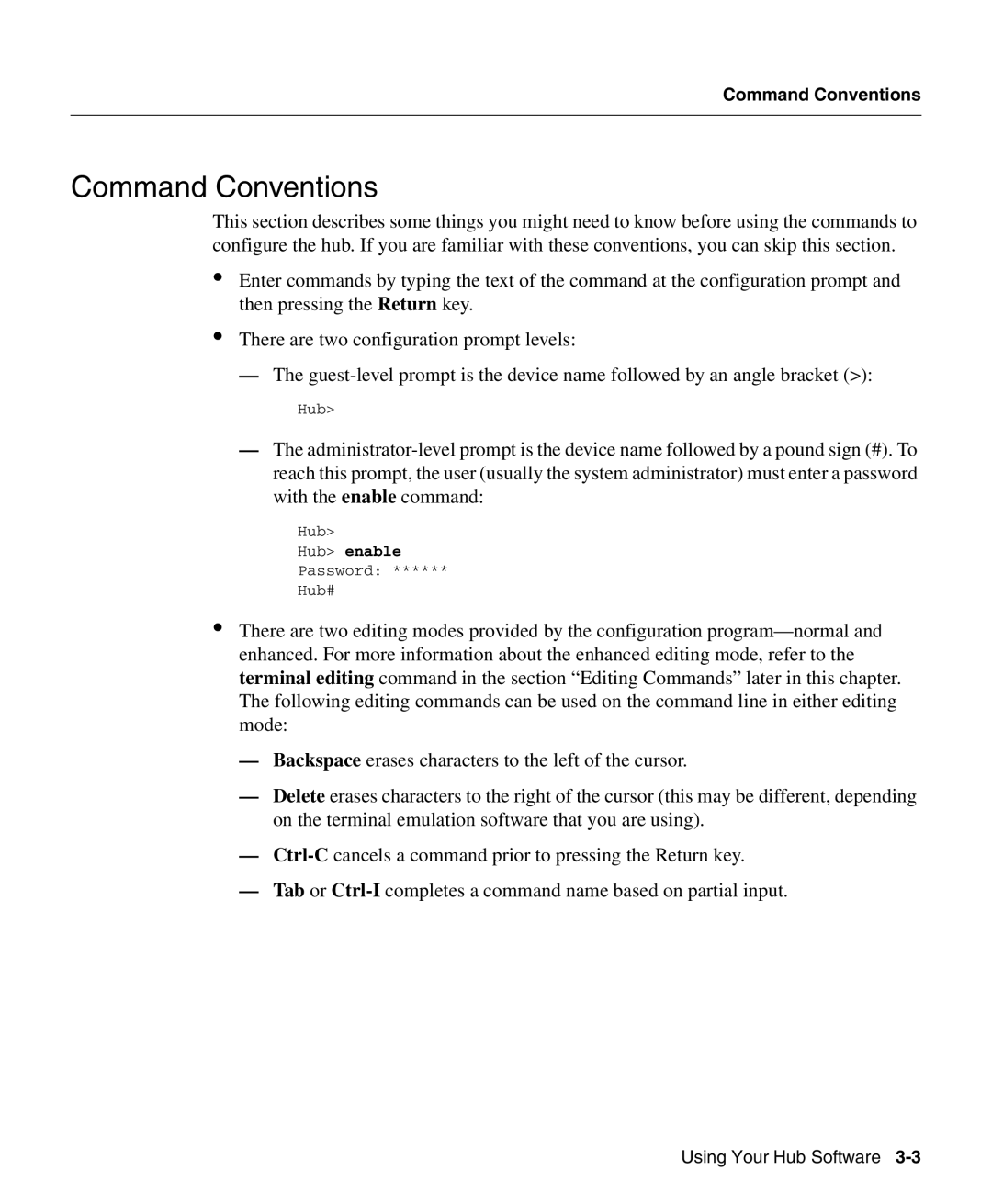 Cisco Systems 1503 manual Command Conventions, Hub enable 