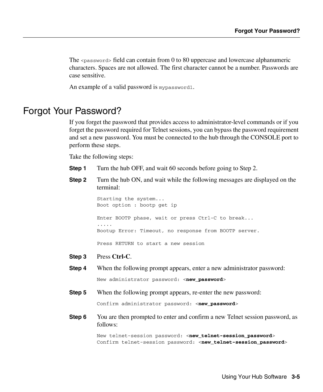 Cisco Systems 1503 manual Forgot Your Password?, Press Ctrl-C 