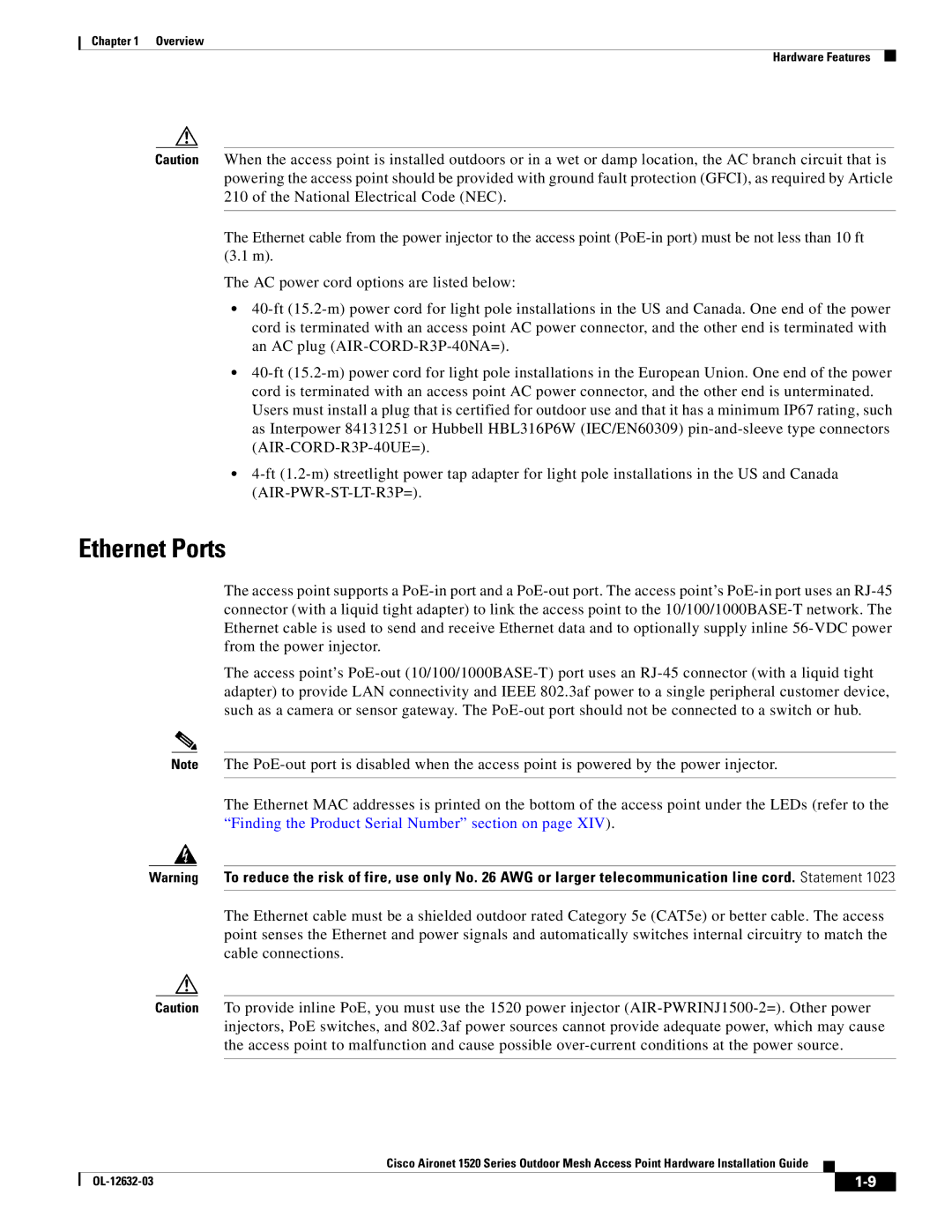 Cisco Systems 1520 manual Ethernet Ports 