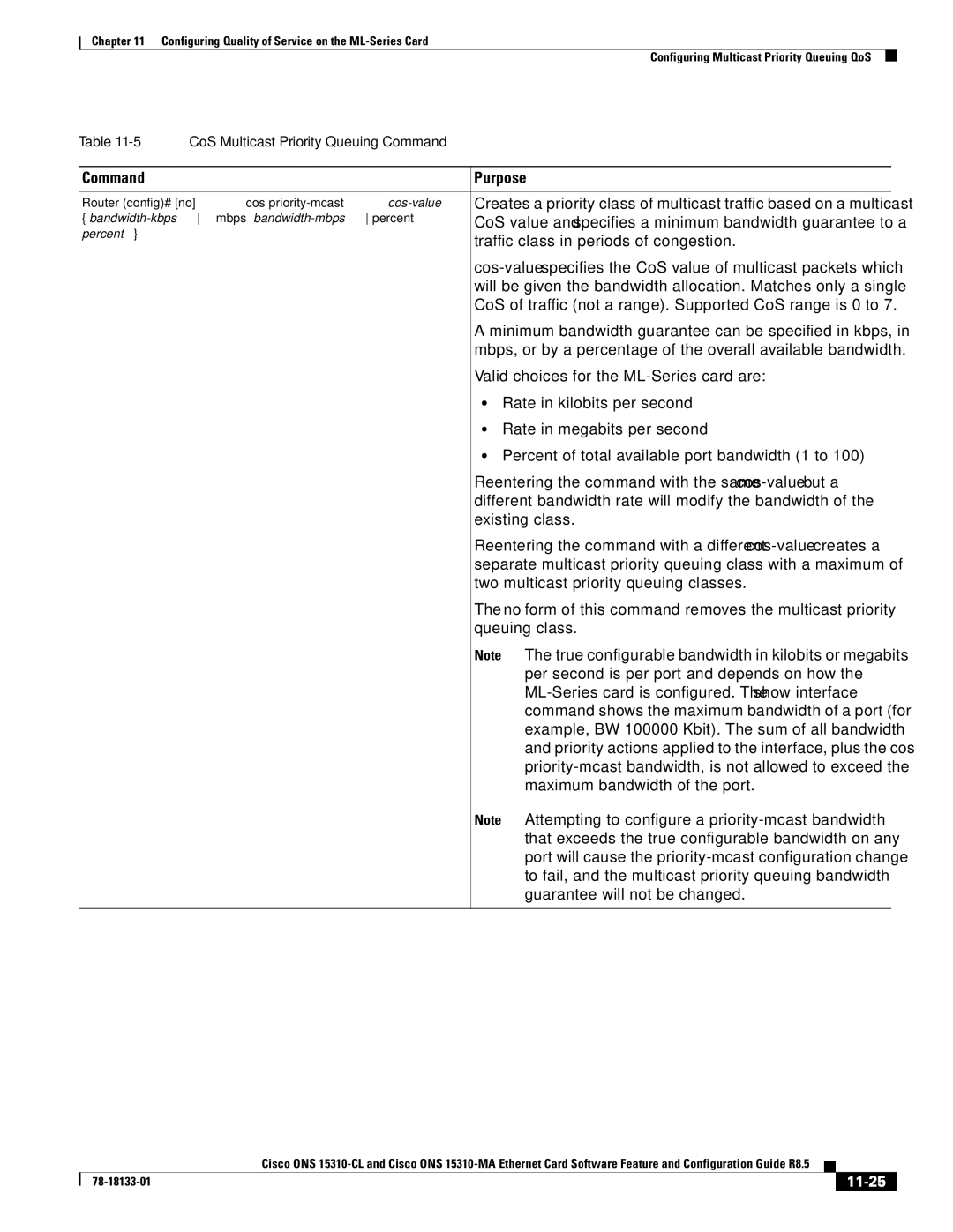 Cisco Systems 15310-CL, 15310-MA manual 11-25 